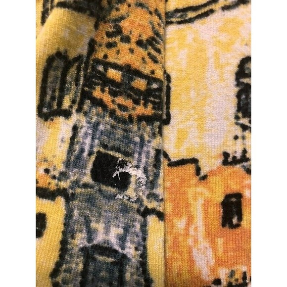 Roberta Fratelli Small Italian Village Print V Neck Sweater 3/4 Sleeves - Picture 5 of 5